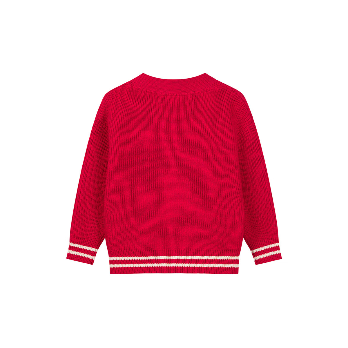 暇步士(Hush Puppies)童装儿童男大童2025秋季新款时尚童趣贴布绣马术系列开身线衣 经典红 130 cm