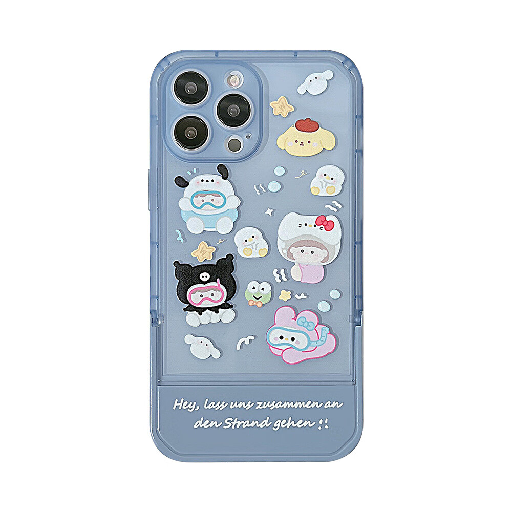 【直发】潜水海底世界适用16苹果13Promax手机壳iphone12折叠xr支 蓝色潜水【光油】 16promax