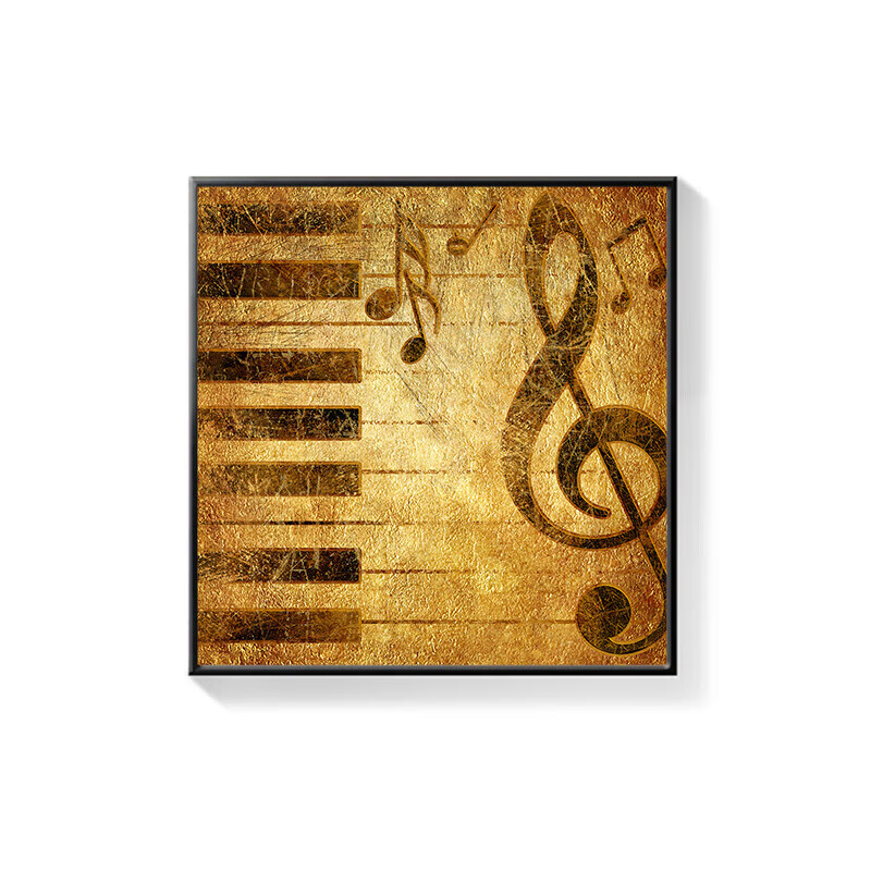 钢琴上方装饰画创意乐器音乐素音符艺术挂画吉他教室琴房壁画 A款 30*30cm_质感布纹膜【黑边】_【