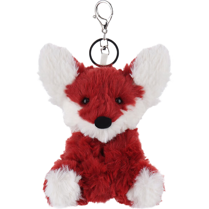 Apricot Lamb狐貍書(shū)包掛件公仔女生鑰匙扣可愛(ài)玩偶毛絨包包小掛件小玩具 紅狐貍鑰匙扣 12cm