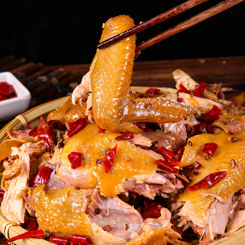 正宗麻椒鸡整只山东特产椒麻鸡熟食开袋即食真空手撕网红卤味零食 麻椒鸡500g只