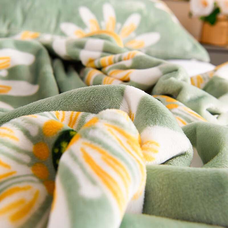 软贝牛奶绒法兰绒毛毯 单双人学生宿舍绒毯床单 午睡空调盖毯子 雏菊 100x150cm单毛毯