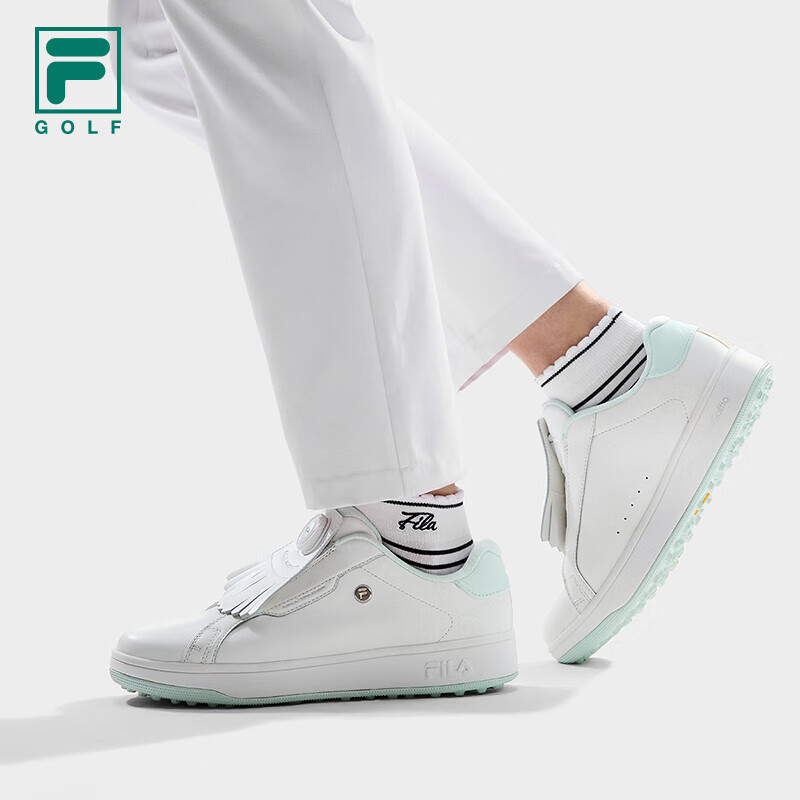 斐乐（FILA）1911软钉高球鞋女鞋2025秋季新款BOA运动鞋综训鞋高尔夫 明亮白-BW 37.5