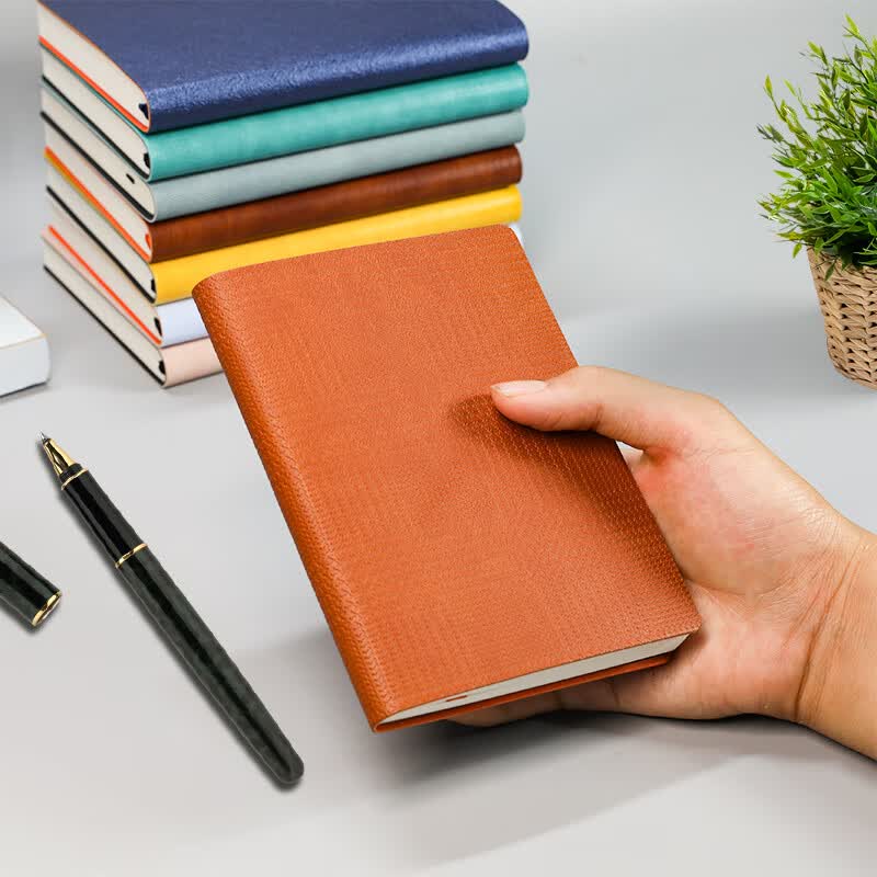 记忆印象软面抄口袋横线笔记本子 便携横线日记本 随身横线记录本 logo定制 企业定制服务 口袋横线本-纹理棕（100mm*140mm）