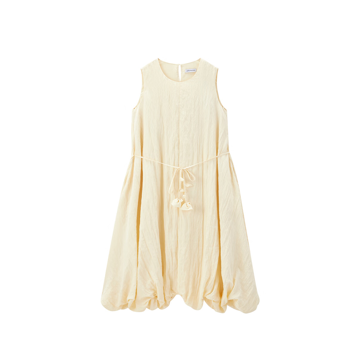 太平鸟【商场同款】女装2025年夏季新款无袖宽松连衣裙 冬日白 S 155