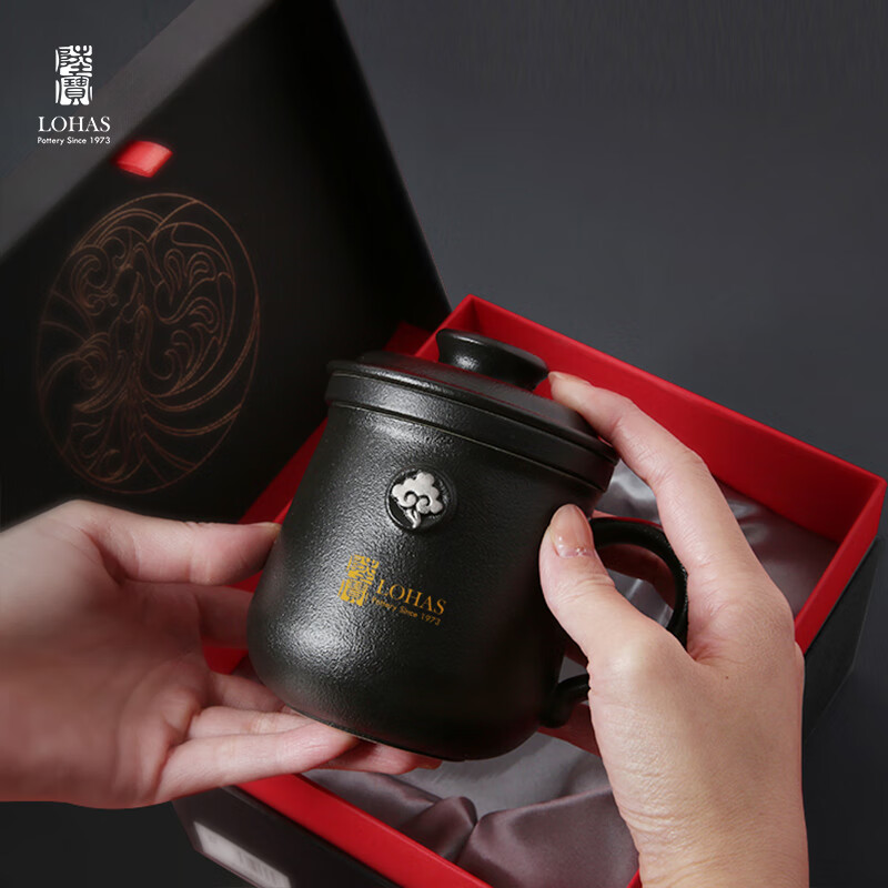 陆宝泡茶杯带过滤马克杯子水杯铂金办公杯可定制礼盒装 云中锦书盖杯