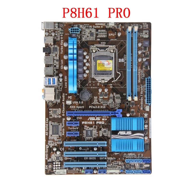 华硕（ASUS）P8H61-V P8H61-PROPLUSUSB3台式机电脑原装主板1155 P8H61 PRO
