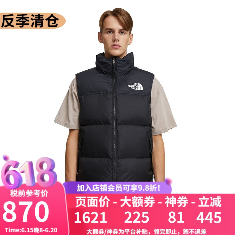 the North Face北面美版1996 RETRO NUPTSE羽絨馬甲男女款700蓬(鴨絨鵝絨隨機) NF0A3JQQ男款LE4-黑色 L