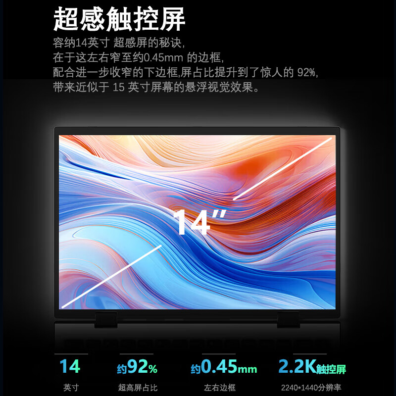 HUNYIPU【AI智能多爆款】2025新款指纹解锁高性能显卡平板笔记本电脑酷睿i7轻薄本游戏本全能本商务本补贴 【AI智能折叠款】14英寸+2.2K高清+平板合一 32G运行内存+512G超速固态