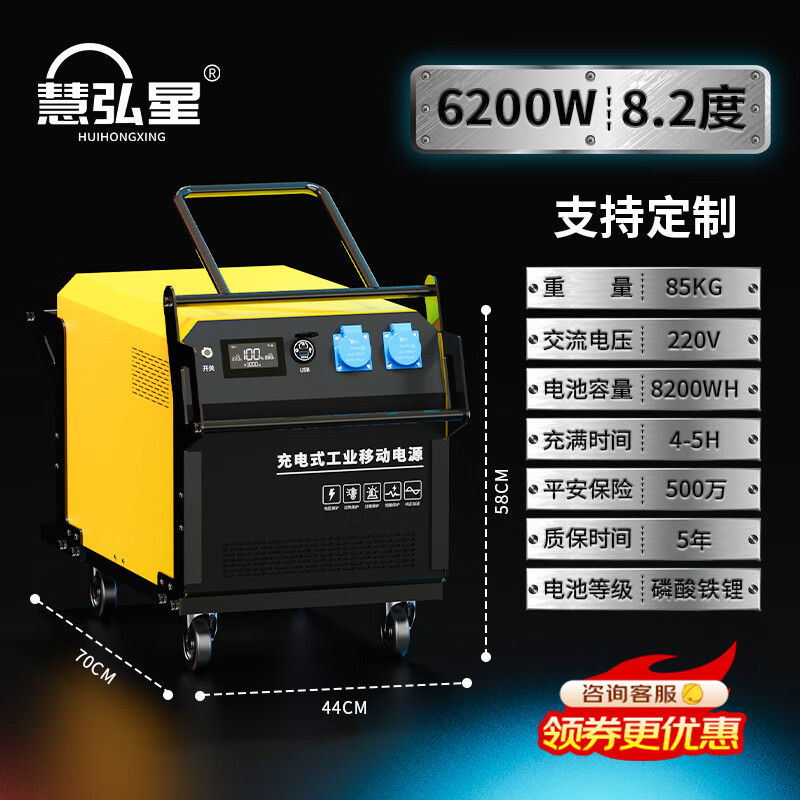 �ۺ��ǹ����ƶ���Դ����220V��ҵ����Ӧ���������������Яʽ���ʵ�ƿ�������֧��̫���ܳ䶨��380V 6200W ����/8.2�ȡ�ʵ��+�ʱ�ʮ�꡿