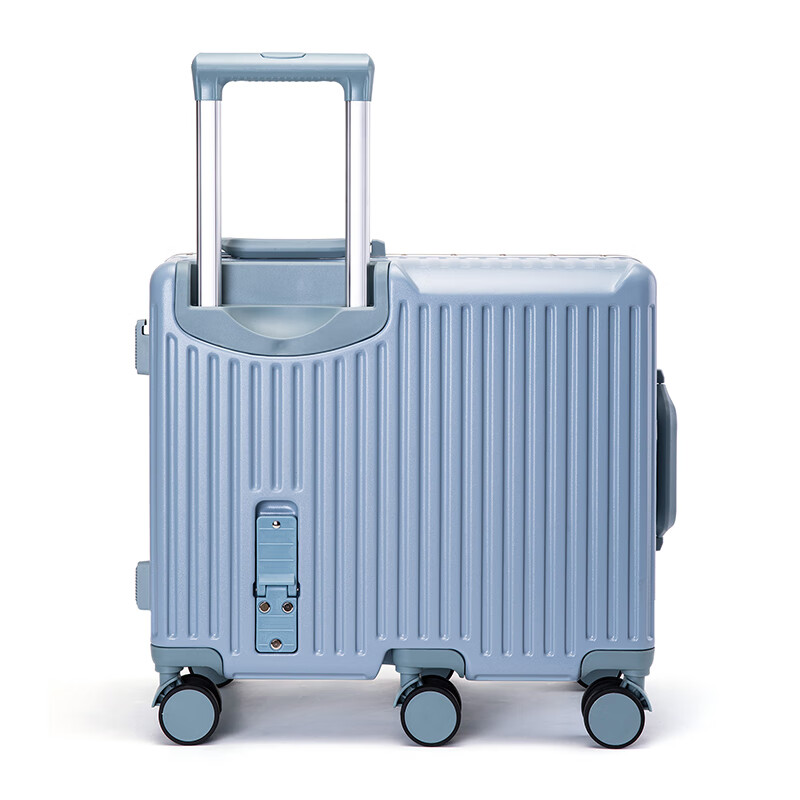 Walker Shop儿童行李箱可坐骑加厚铝框6-12岁男女孩出行登机箱密码拉杆旅行箱 灰蓝色【升级铝框+折叠脚踏】 20英寸 【可登机】