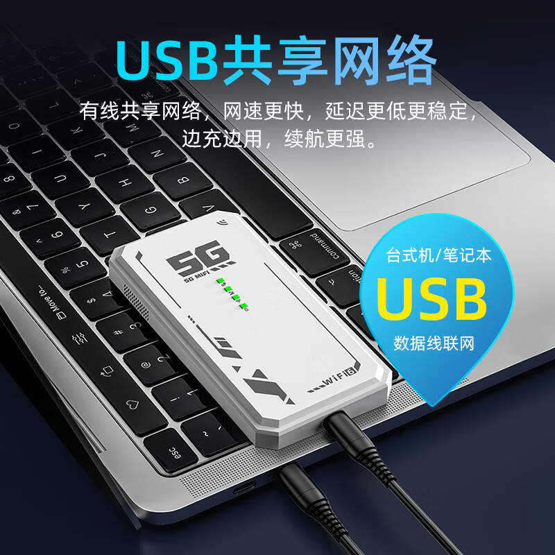 圣凡杜5g随身wifi6免插卡移动流量千兆路由器双频wifi无线上网卡2025款无限流量多网通便捷户外直播办公 【雾霾灰】内置超导天线 信号增强
