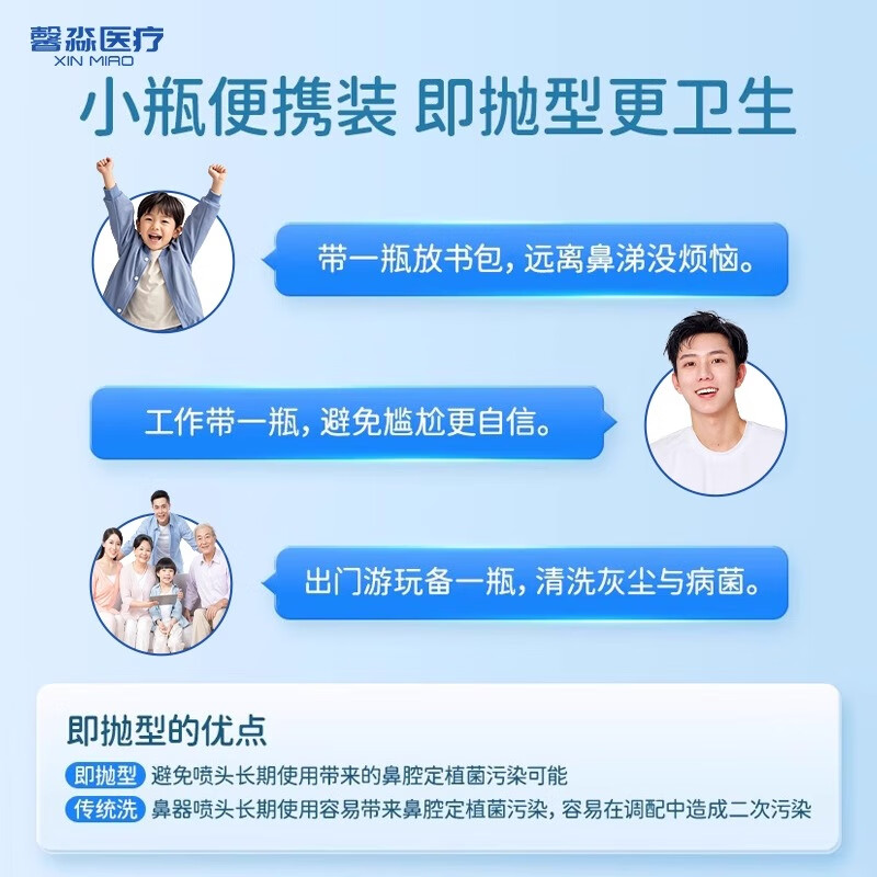 馨淼医疗海盐水洗鼻喷雾器生理性盐水鼻腔喷雾剂儿童成人海盐水洗鼻腔冲洗 【幼儿/儿童型】生理性海水鼻腔喷雾100ml/瓶