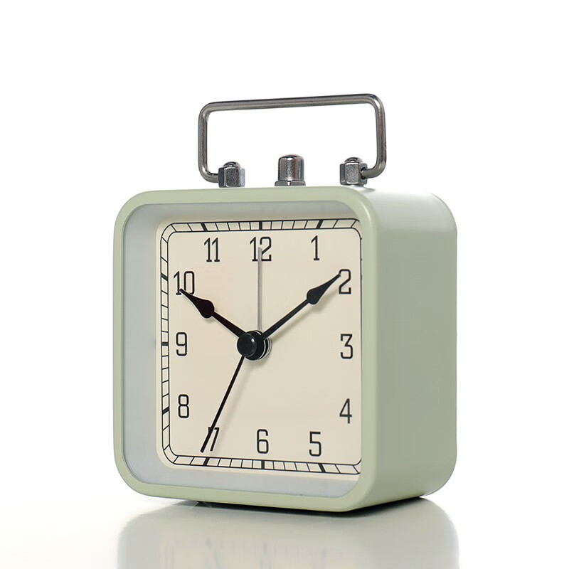 方形小闹钟桌面小台钟学生儿童床头钟带夜灯闹表家用石英
