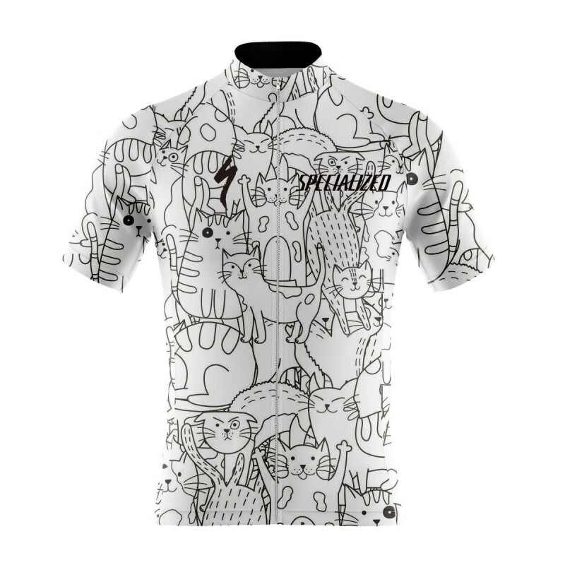 SPECIALIZED閃電騎行服公路車(chē)自行車(chē)裝備騎行服套裝騎行背帶褲貼身版短袖上衣 白色短袖 2XL
