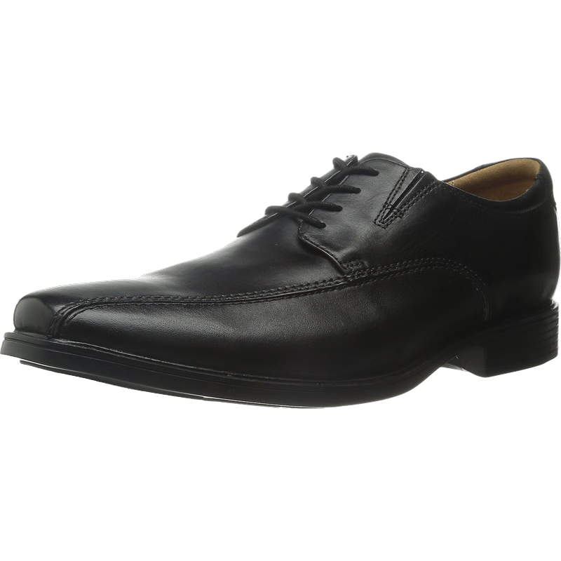 Clarks 其樂男鞋Tilden Walk牛津鞋 休閑鞋舒適百搭皮革系帶皮鞋男 Black Leather 41 (8 US)