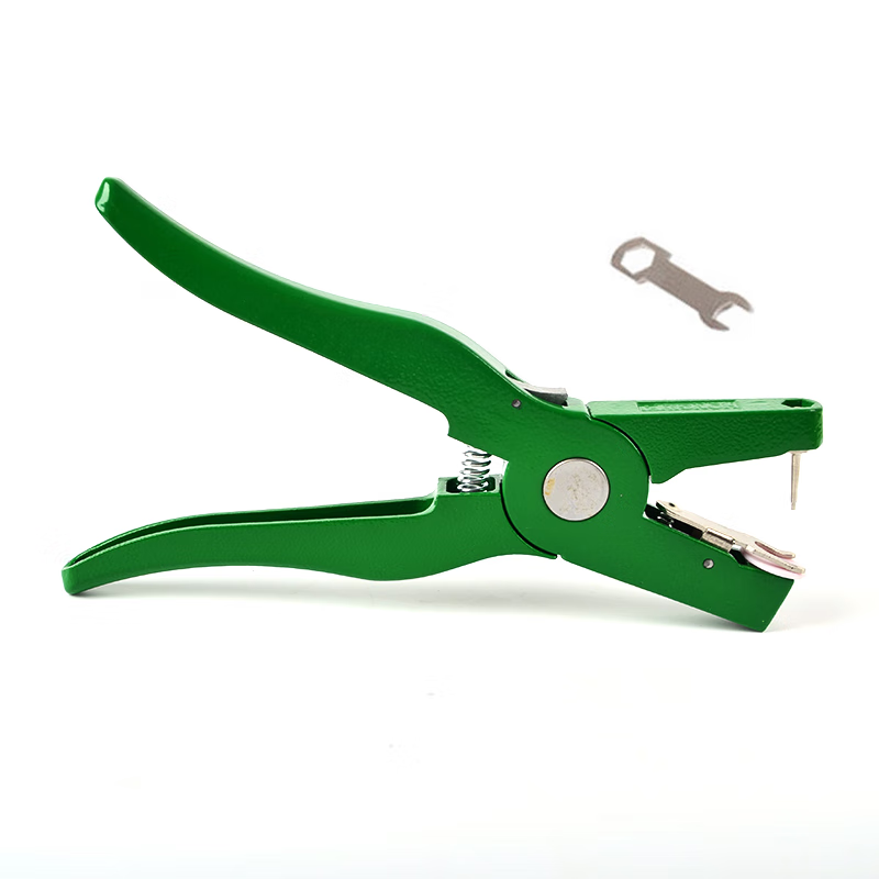 兽用新版耳标钳 猪用耳号钳打耳标钳子畜牧耳号钳 普通绿色耳标钳