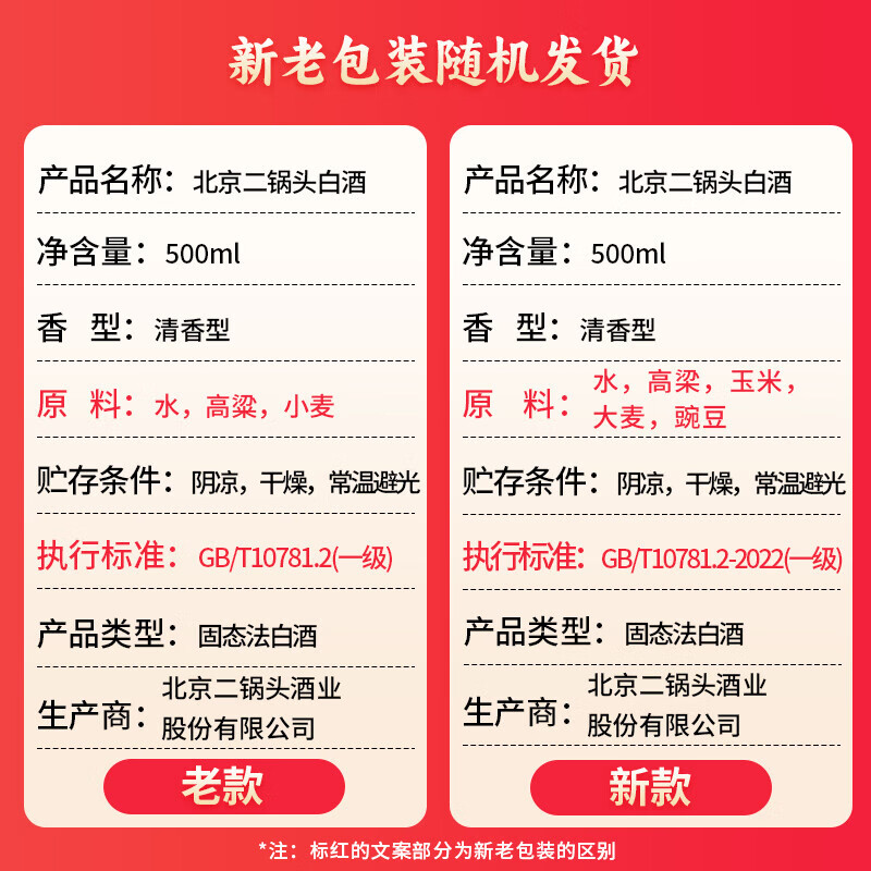 永丰牌 北京二锅头 清香型白酒 纯粮口粮酒 42度 500mL 2瓶 纯粮酿蓝