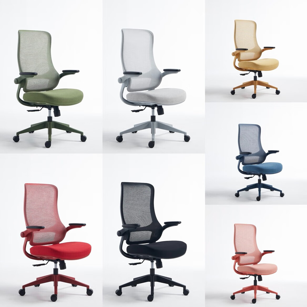 GAVEE精灵系列人体工学椅 可折叠扶手办公椅宿舍书房电脑椅网红款 淡粉色 网布 GAV-精灵系列 120-155度(含) 可旋转可升降扶手