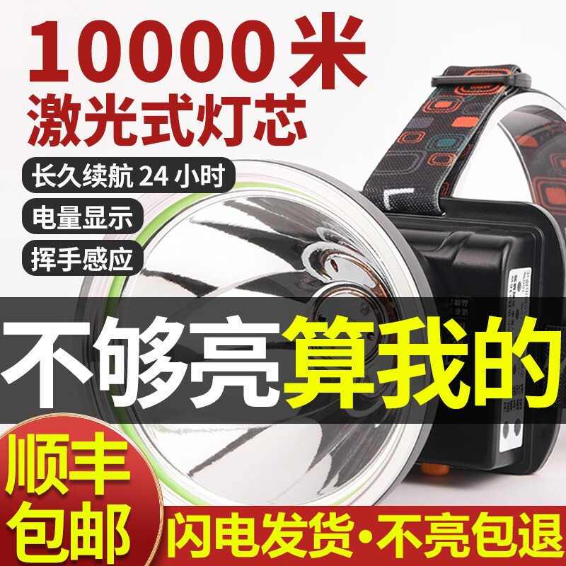 狩猎王2024强光头灯充电户外led超亮氙气夜钓大功率野外远射灯【顺丰