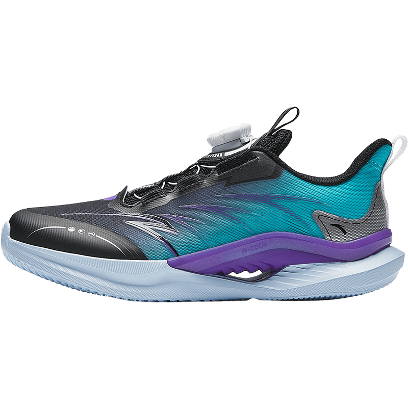 安踏儿童运动鞋男女大童跑步鞋26年春夏季旋钮扣密网犟弹驭风跑鞋 【透网男】白/绿/黑5567-3 36 鞋内长23cm