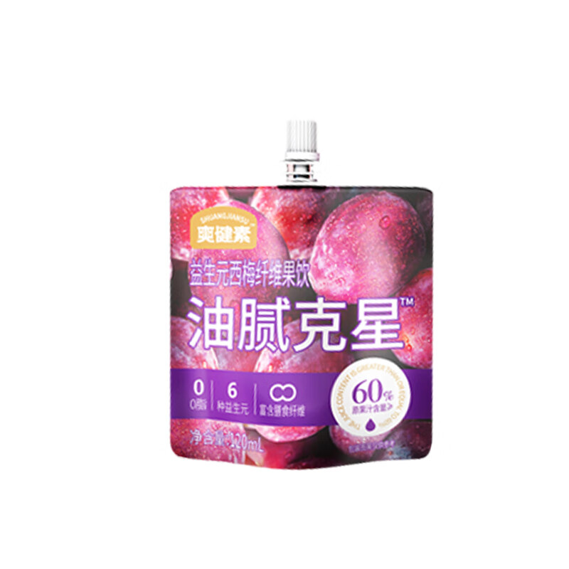 爽健素0脂6种益生元西梅纤维果饮120ml*7袋果蔬汁饮料油腻克星 爽健素-6种益生元-120ml*7袋