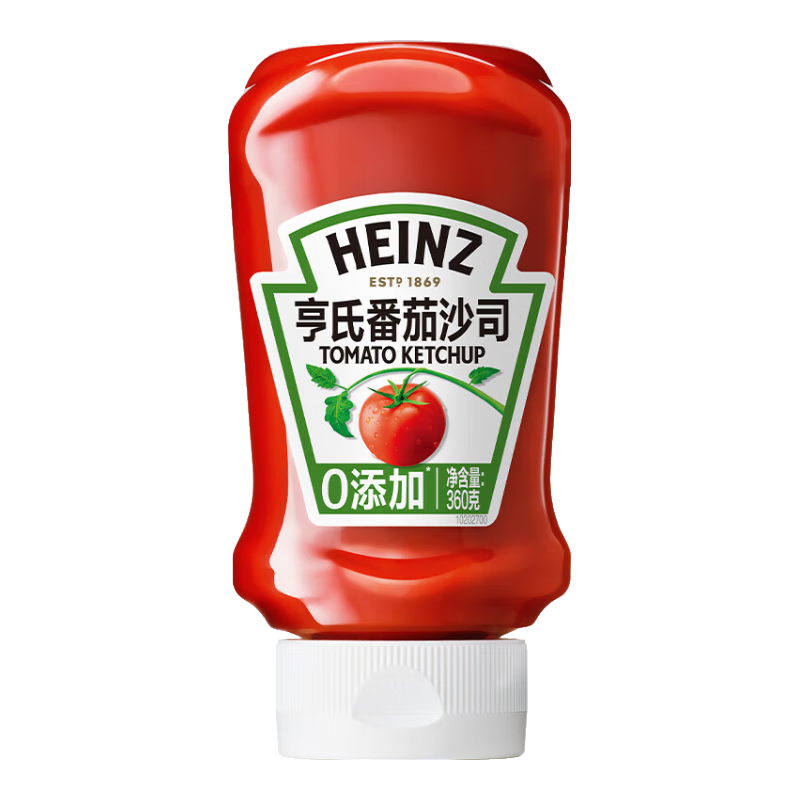 亨氏（Heinz）番茄酱 挤压瓶倒置装番茄沙司360g 家用意大利面披萨薯条蘸酱