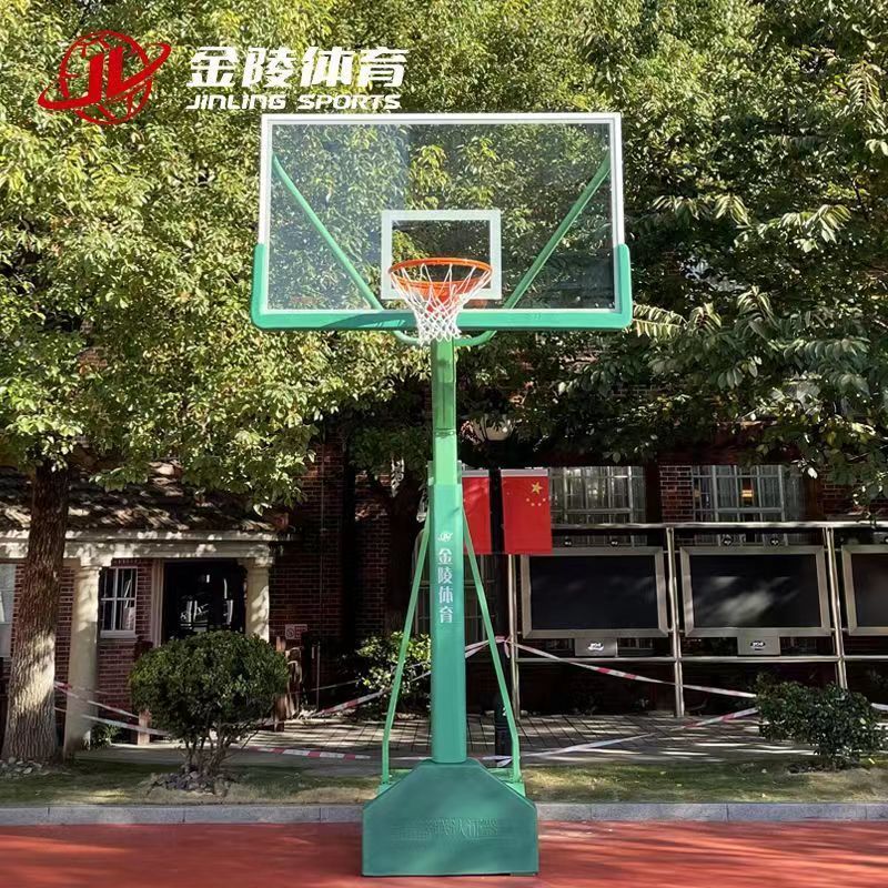 金陵移動(dòng)式單臂籃球架YDJ-2B/11221室外可移動(dòng)成人標(biāo)準(zhǔn)單只裝 綠色籃球架1個(gè)+保護(hù)套