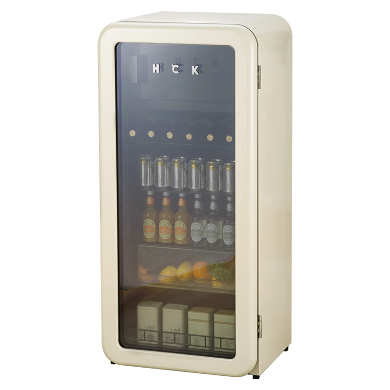 哈士奇【墩墩吧-HCK】168升一级能效家用小冰箱客厅办公室冰吧饮料冷藏保鲜柜SC-168RD-S奶茶色