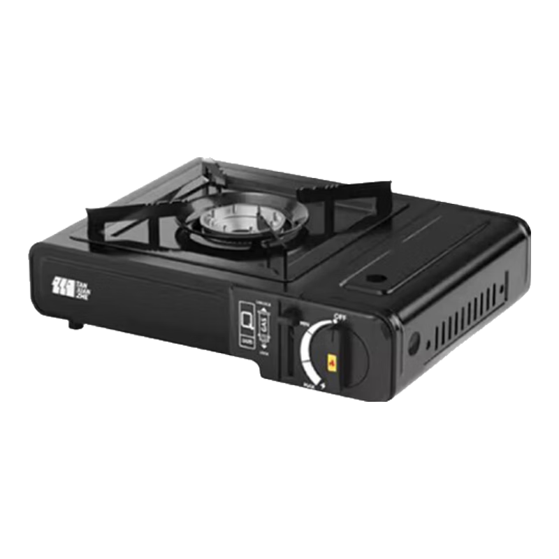 探險(xiǎn)者卡式爐燃?xì)庠顟敉鉅t具套裝卡磁爐防爆防風(fēng)瓦斯?fàn)t野外露營(yíng)便攜炊具 2.9kw黑色+4氣+全收納箱+防風(fēng)圈