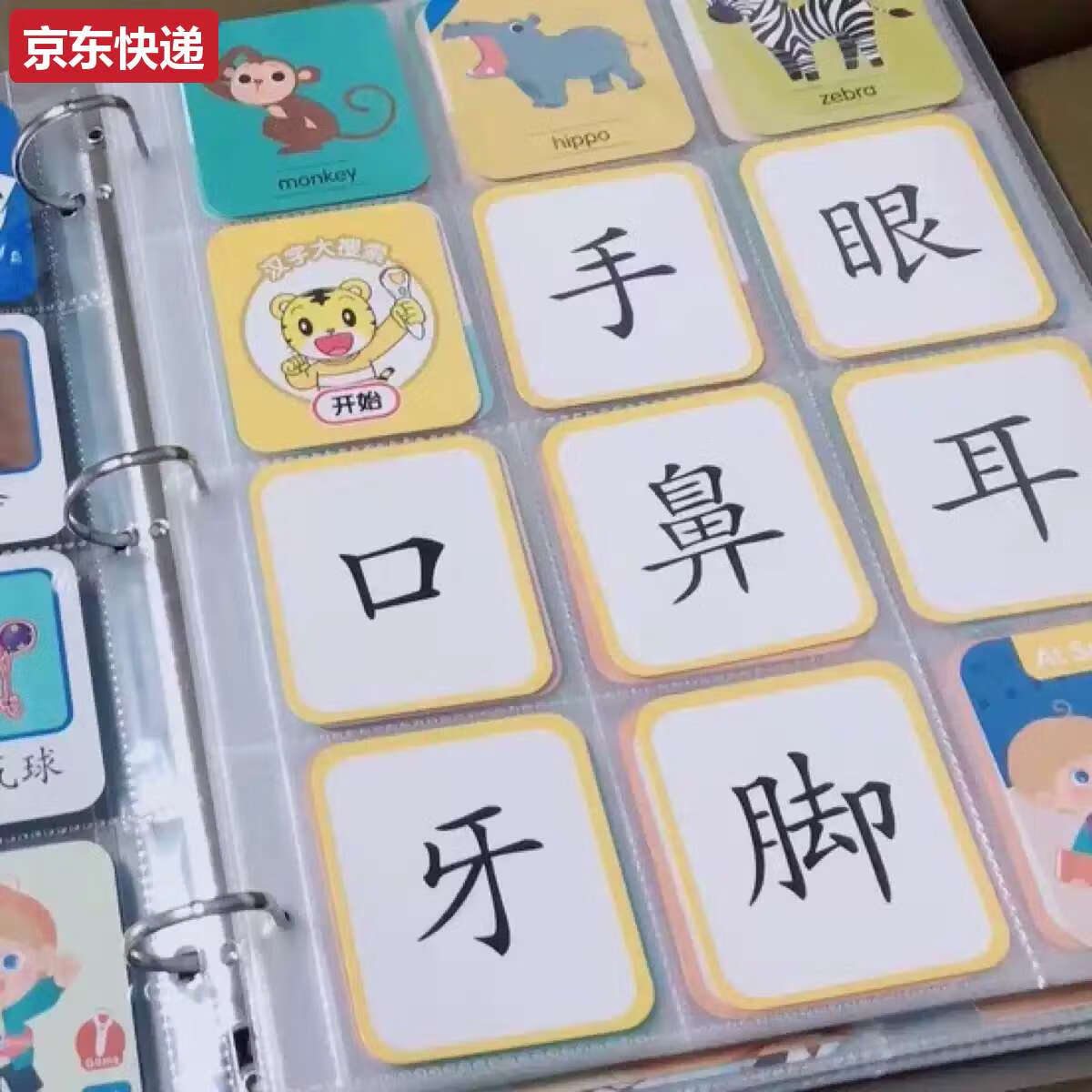 三栖虎儿童早教识字卡收纳册斑马ai拼音字母单词卡巧虎保存册生字收藏