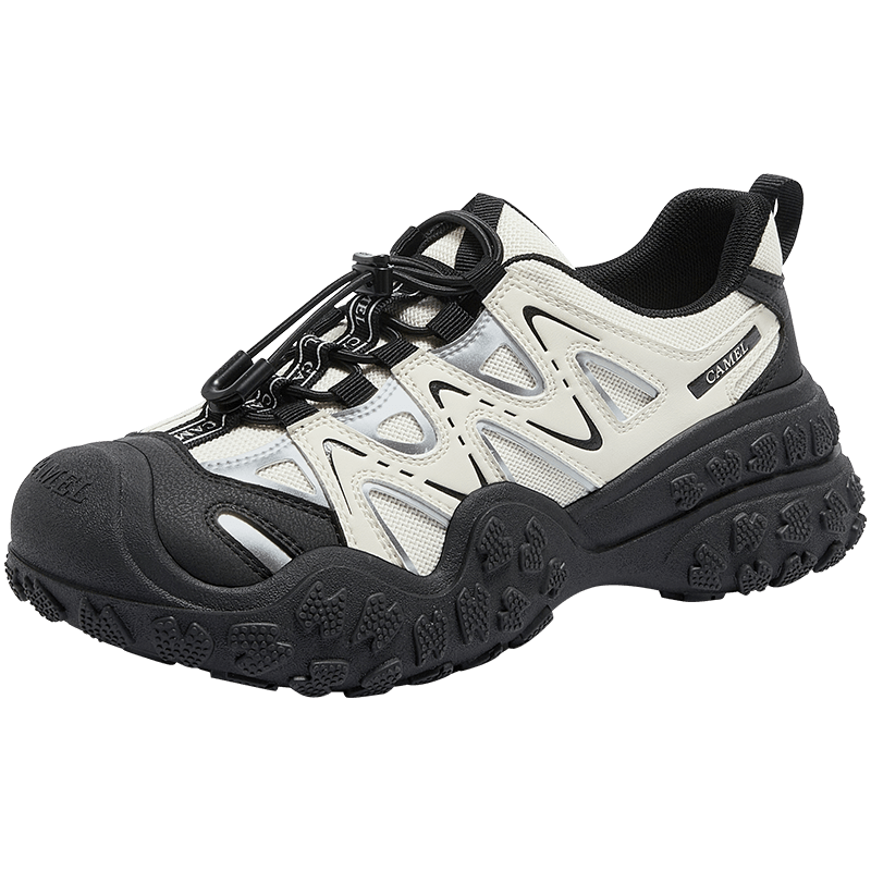 骆驼（CAMEL）丑萌2.0双底款女登山鞋撞色户外休闲鞋 L25A076115 米/银/黑  37 