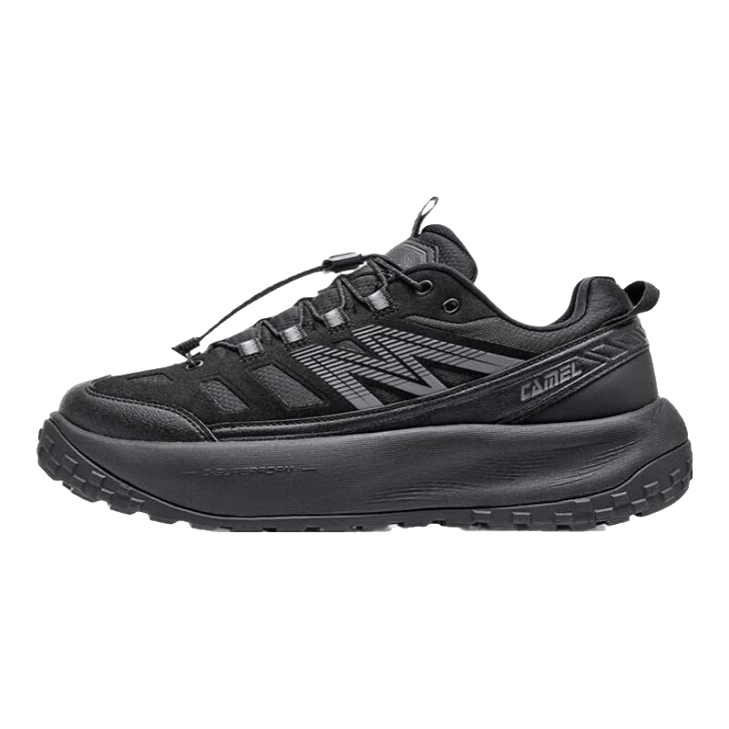 骆驼（CAMEL）追山运动男鞋女鞋厚底缓震回弹休闲慢跑步鞋子 4056，黑/城堡灰，男 40