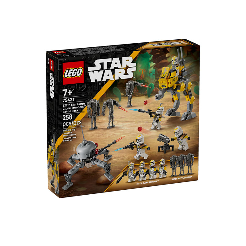 乐高（LEGO）星球大战6岁+拼搭积木男孩女孩玩具儿童生日礼物 75431	第327星际军团克隆人士兵战斗包