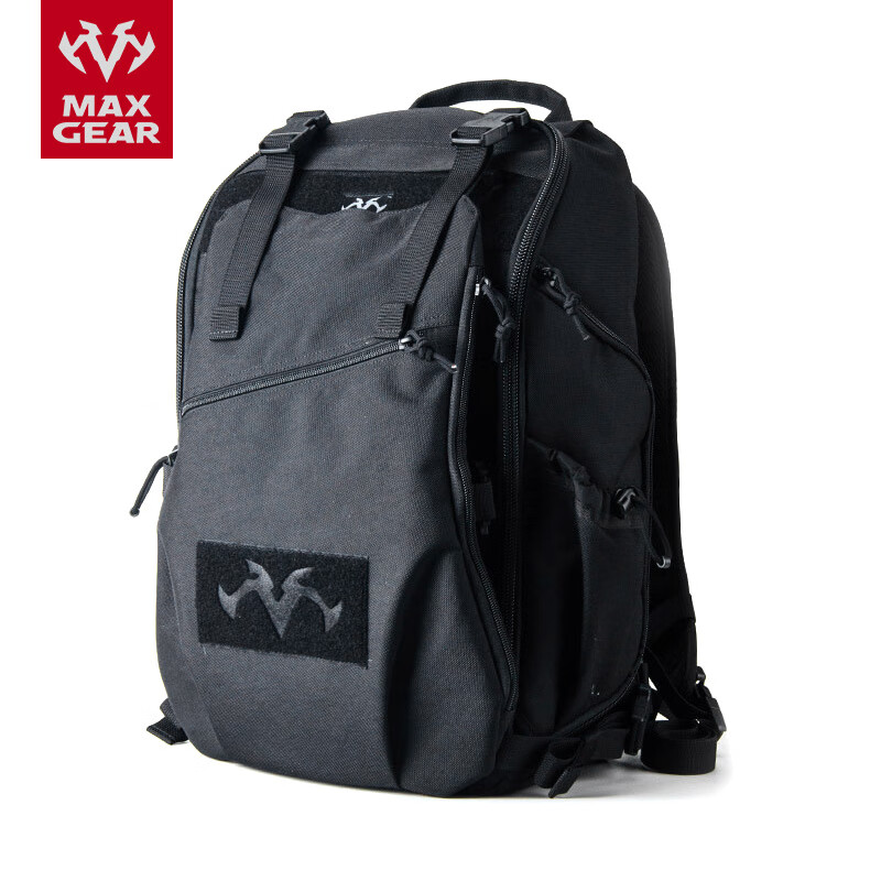 MAXGEAR鵠鷹戰(zhàn)術(shù)雙肩背包男軍迷多功能戶外野外登山特種徒步背包 黑色 【鵠鷹突擊背包】