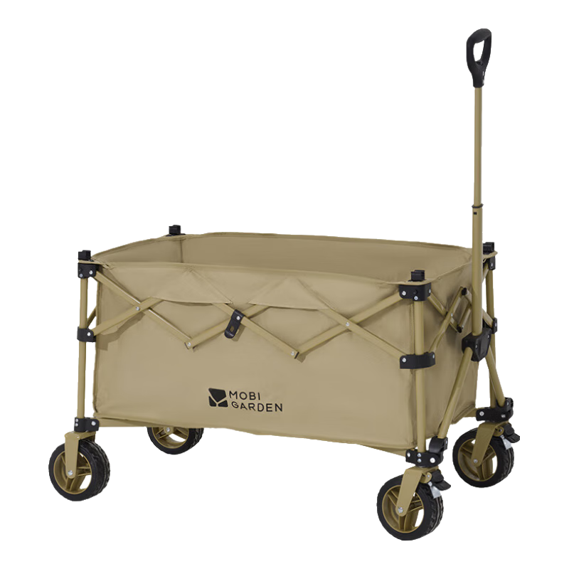 牧高笛（MOBIGARDEN）云际S聚拢四向折叠露营推车宽轮带刹车营地车 NX25689003 细沙黄