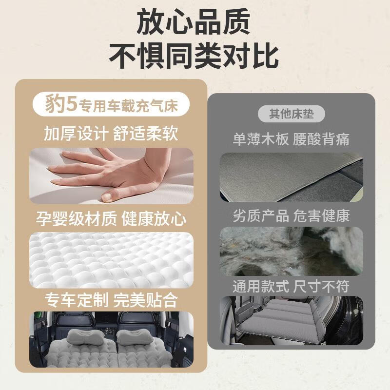 方程豹5垫车载气垫车改床后备箱睡垫后排睡觉专用汽车 原厂尺寸11贴合 方程豹豹524-25款方程豹