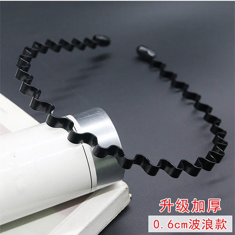 男士铁合金隐形发箍发饰潮男波浪款压发发卡女生大背头运动头箍 五件套主播推荐款