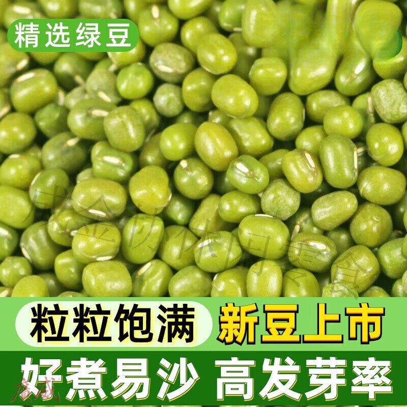 大绿豆新货5斤真空装农家新鲜小绿豆发豆芽煮粥汤易沙新豆子 精选2025新绿豆250g【精美袋装)