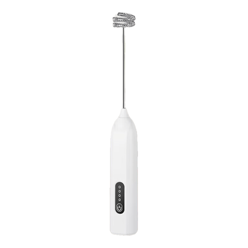 打蛋器打奶泡器打发器电动咖啡打泡器奶泡打发器手持小型电动搅拌棒打发器 奶白色【三挡调速 快速打发】