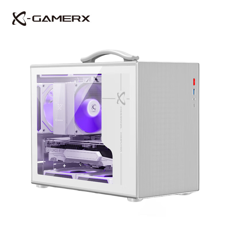 未知玩家M1手提便携式机箱台式机迷你玻璃侧透游戏MATX电脑小机箱 M1机箱白色