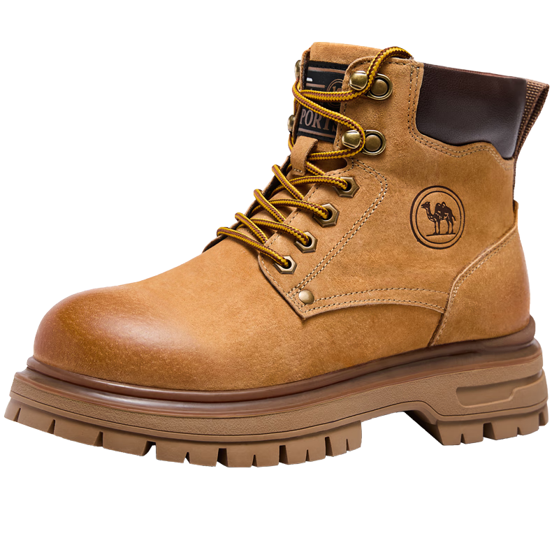 骆驼牌 经典登山户外大黄靴女马丁靴户外工装鞋 P25W379009 沙漠黄 38