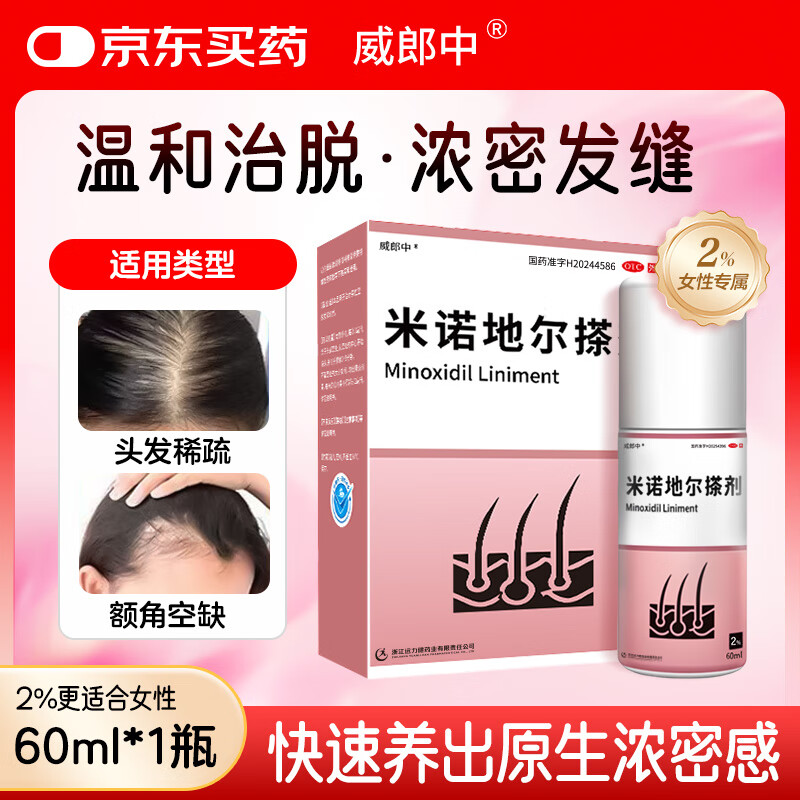【生发体验装】威郎中 米诺地尔2%60ml 男女性防脱育发液发际线生长快速生发增发斑秃产后脱发
