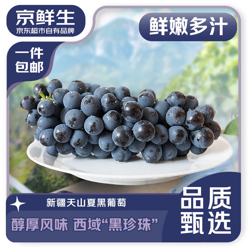 新疆天山夏黑葡萄 黑提 新鲜采摘直发仅94.9元！