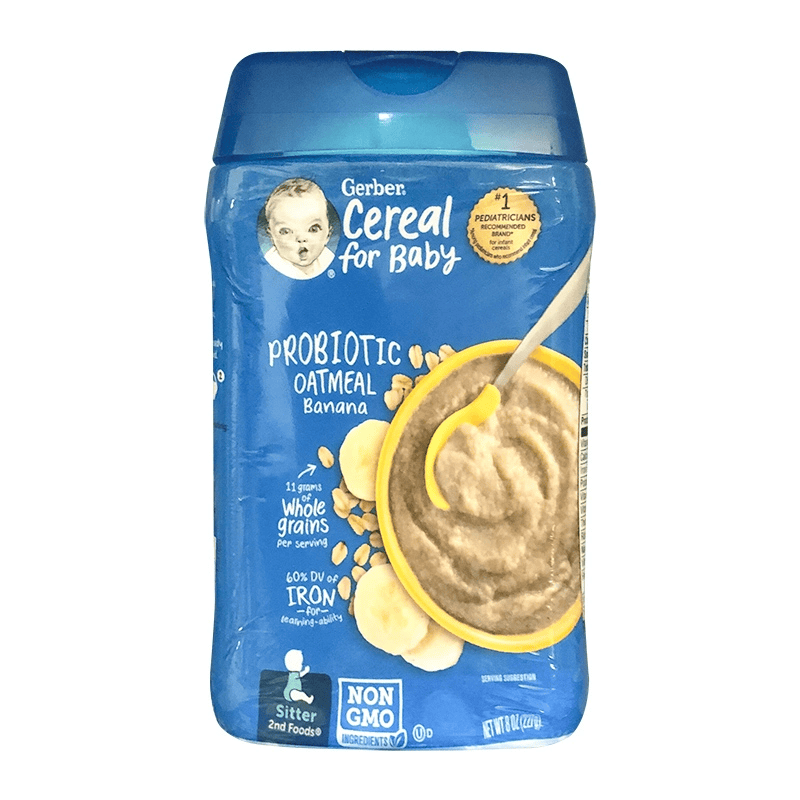 嘉宝（GERBER）新品嘉宝配方米粉A2β-酪蛋白益生菌高铁婴儿米粉营养好吸收 2段香蕉燕麦米粉227g