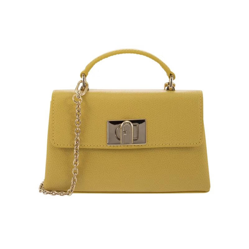 芙拉（FURLA）女式徽標(biāo)單肩包可拆鏈帶旋轉(zhuǎn)扣多卡內(nèi)襯通勤休閑包 棕色 均碼