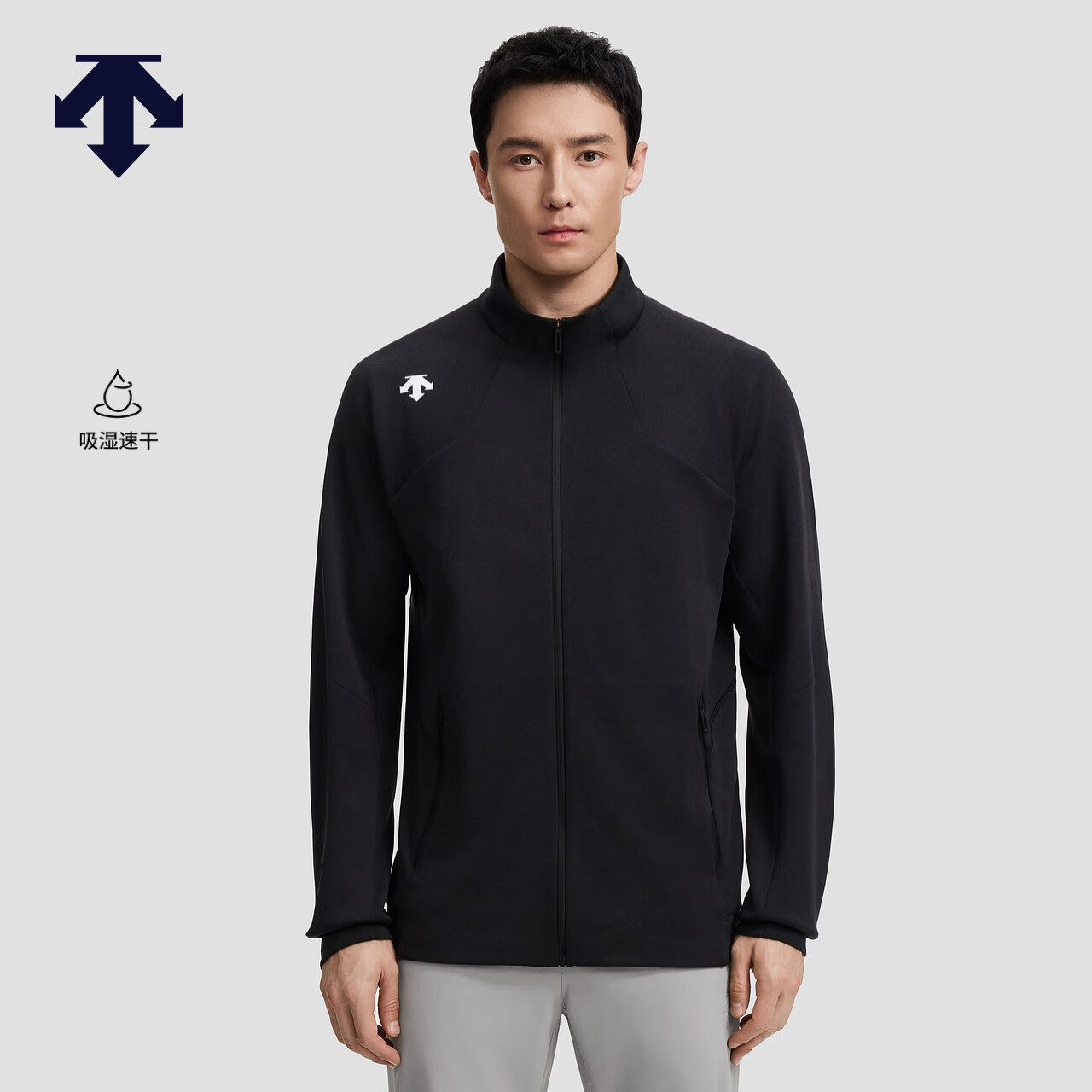 迪桑特（DESCENTE）TRAINING系列综训训练运动健身男士针织运动上衣 BK-黑色 L (175/96A)