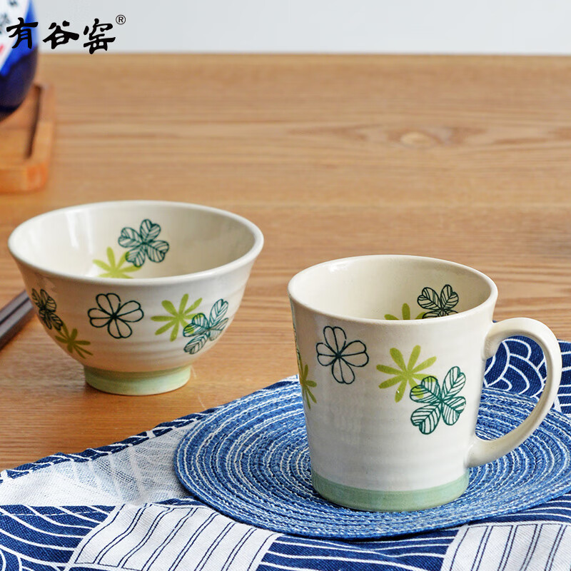 有谷窑日本进口土物轻量杯日式马克杯水杯陶瓷杯办公家用陶瓷釉下彩水杯 土物轻量8.3cm杯 哈罗兔红