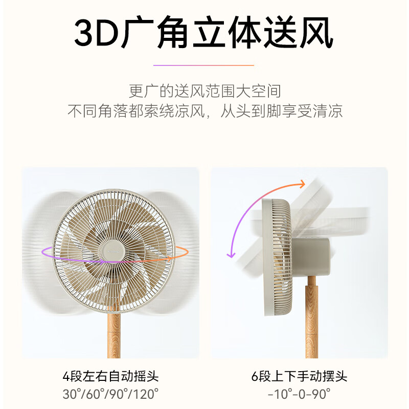 MUSUTAKU摩舒卡果岭电风扇家用空气循环风扇遥控14叶落地扇立式轻音一级节能大风量电扇卧室台立两用电风扇 【25年新款丨果岭风典雅白】MSK-C1