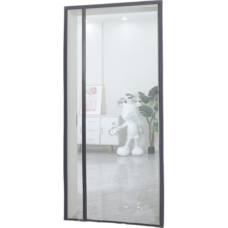 紗屋凈門(mén)簾防蚊側開(kāi)金剛網(wǎng)全磁條刺繡夏季入戶(hù)門(mén)大門(mén)新款加密防蠅紗門(mén) 純色灰【金剛網(wǎng)全透】 95*210